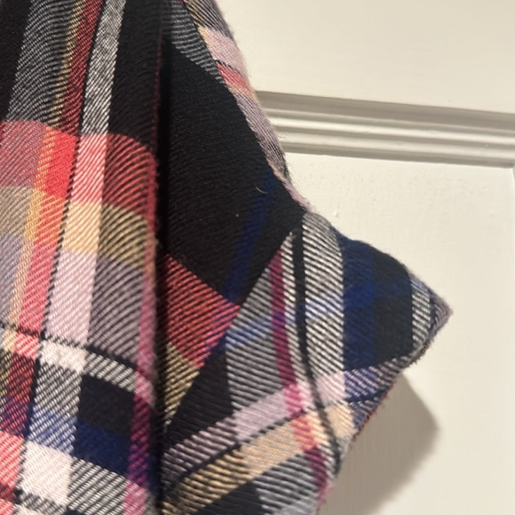 Cloth & Stone for Anthropologie Mallory Plaid Short Sleeve Back Button Blouse-Sm - Picture 5 of 13